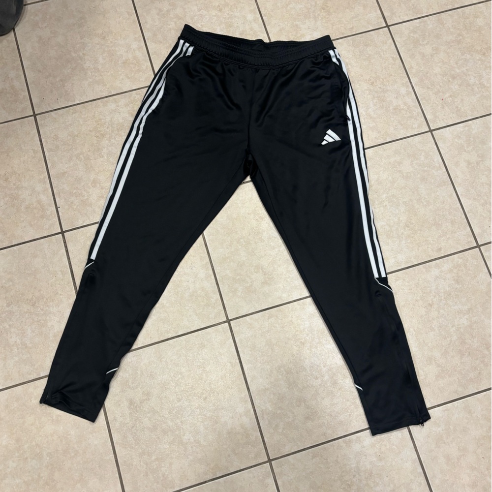 Adidas Black Joggers with White Stripes